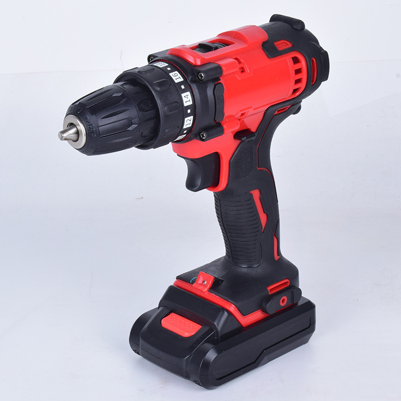 Kábeles fúrópisztoly-markolatú fúró, kefés motor, többfokozatú sebességszabályozás, háromcsúcsos tok, 50–250V AC/DC