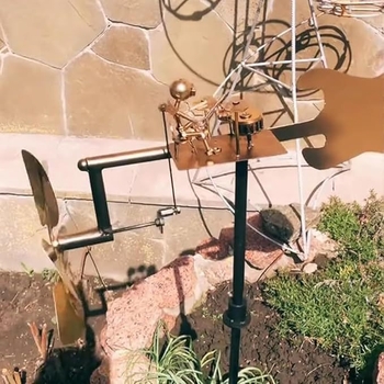 Željezni vjetrenjača vrtna dekoracija — vanjska metalna dekoracija, moderni minimalistički stil, Hechuyi