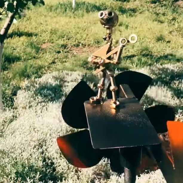 Željezni vjetrenjača vrtna dekoracija — vanjska metalna dekoracija, moderni minimalistički stil, Hechuyi