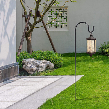 Željezni pastirski kuka za vrtne lampe – geometrijski oblik, modern minimalistički stil, metalni kuka za vanjsku upotrebu