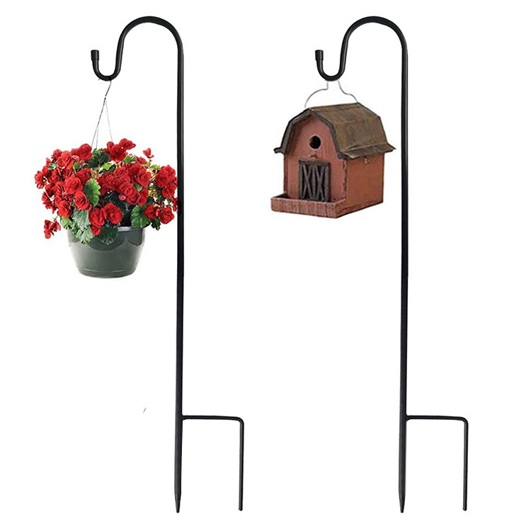 Željezni pastirski kuka za vrtne lampe – geometrijski oblik, modern minimalistički stil, metalni kuka za vanjsku upotrebu
