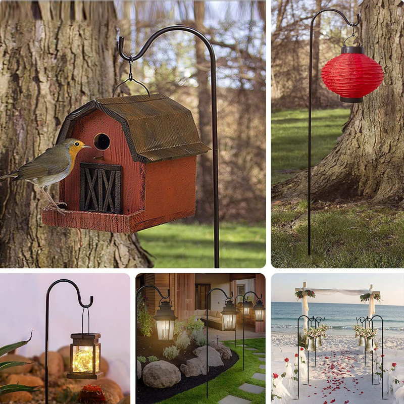 Željezni pastirski kuka za vrtne lampe – geometrijski oblik, modern minimalistički stil, metalni kuka za vanjsku upotrebu