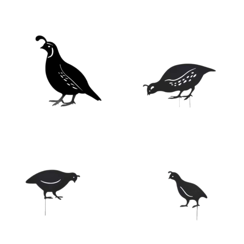 Fürj alakú kerti sziluett – vasból készült dekoráció, modern minimális stílus (Anyag: Vas; Kategória: Állatok; Stílus: Modern minimális; Alkalmazási területek: Otthon, Kert, Beltér és kültér, Iroda)