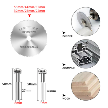 Diamond cutting and grinding disc kit for woodworking — high-speed steel saw blade, diamond disc, and resin double-mesh grinding wheel for electric grinders