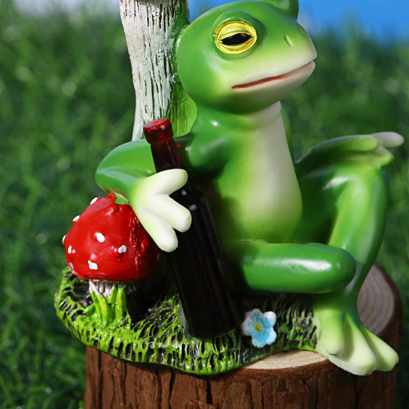 Kerti díszfigura, gyanta béka figura kültéri mikrotájhoz, tó és sziklakert dizájnhoz, modern egyszerű stílus