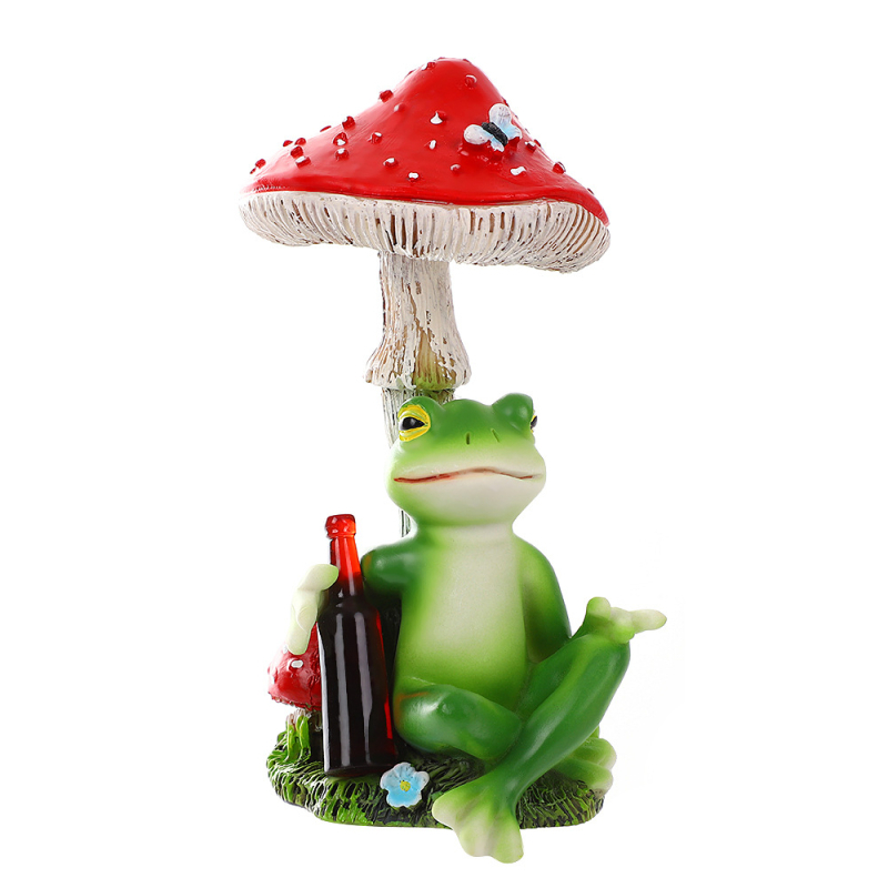 Kerti díszfigura, gyanta béka figura kültéri mikrotájhoz, tó és sziklakert dizájnhoz, modern egyszerű stílus