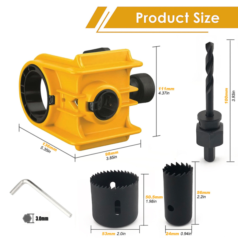 Ball Lock Hole Opener za drvena vrata, 530 g, alat za bušenje otvora u drvetu