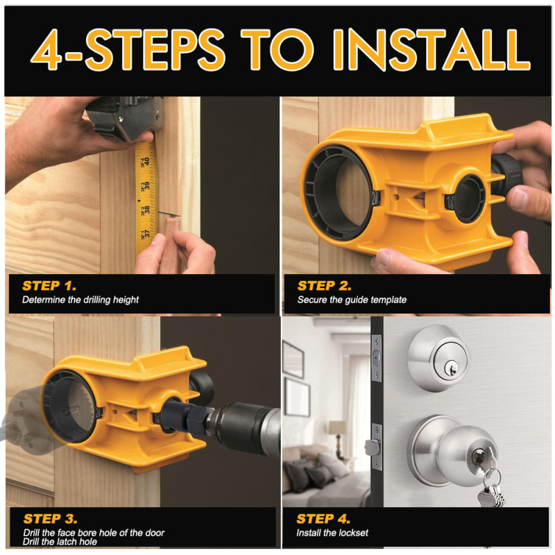 Ball Lock Hole Opener za drvena vrata, 530 g, alat za bušenje otvora u drvetu