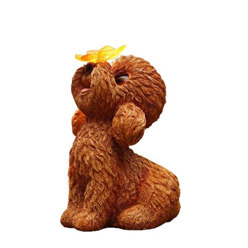 Tang Yun Crafts Gyanta kerti dísz: Teddy kutya napenergiával működő dekoráció udvarra és erkélyre