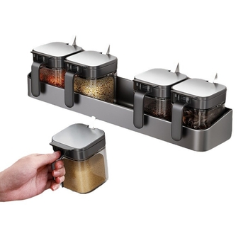 Nehrđajući čelik – zidni držač noževa i začina – bez bušenja, višefunkcionalni kuhinjski organizator