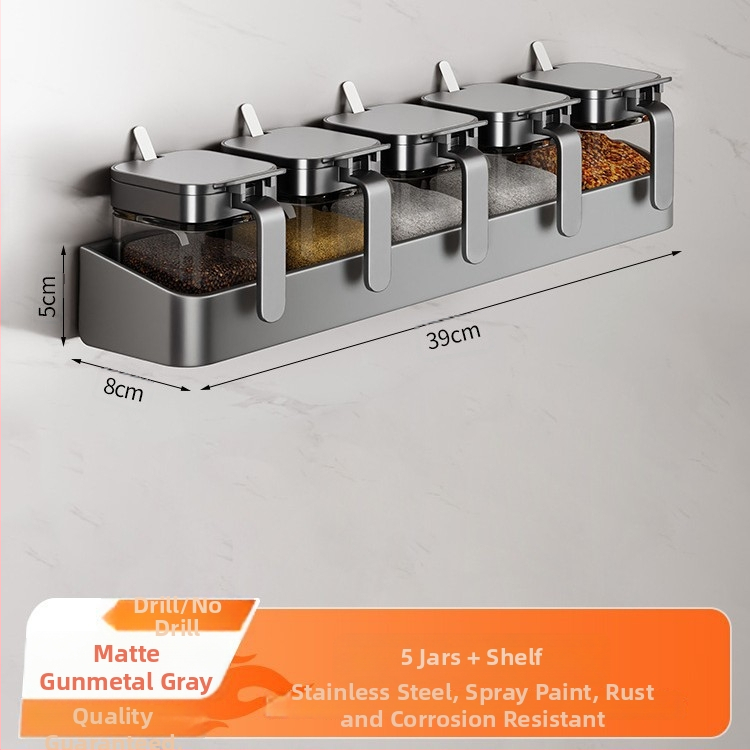 Nehrđajući čelik – zidni držač noževa i začina – bez bušenja, višefunkcionalni kuhinjski organizator