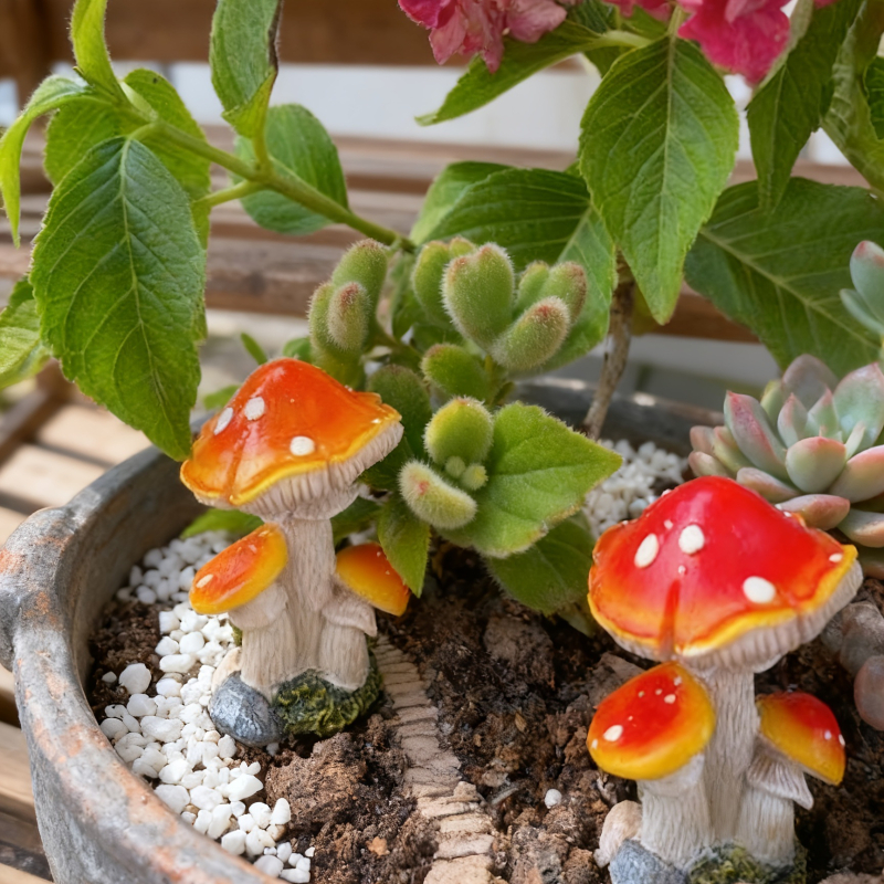 Udvari gomba dekoráció (Anyag: gyanta; Anyag típus: műanyag, gyanta; Stílus: pasztorális; Kategória: gyanta kézműves termékek; Csomagolás: hagyományos csomagolás)