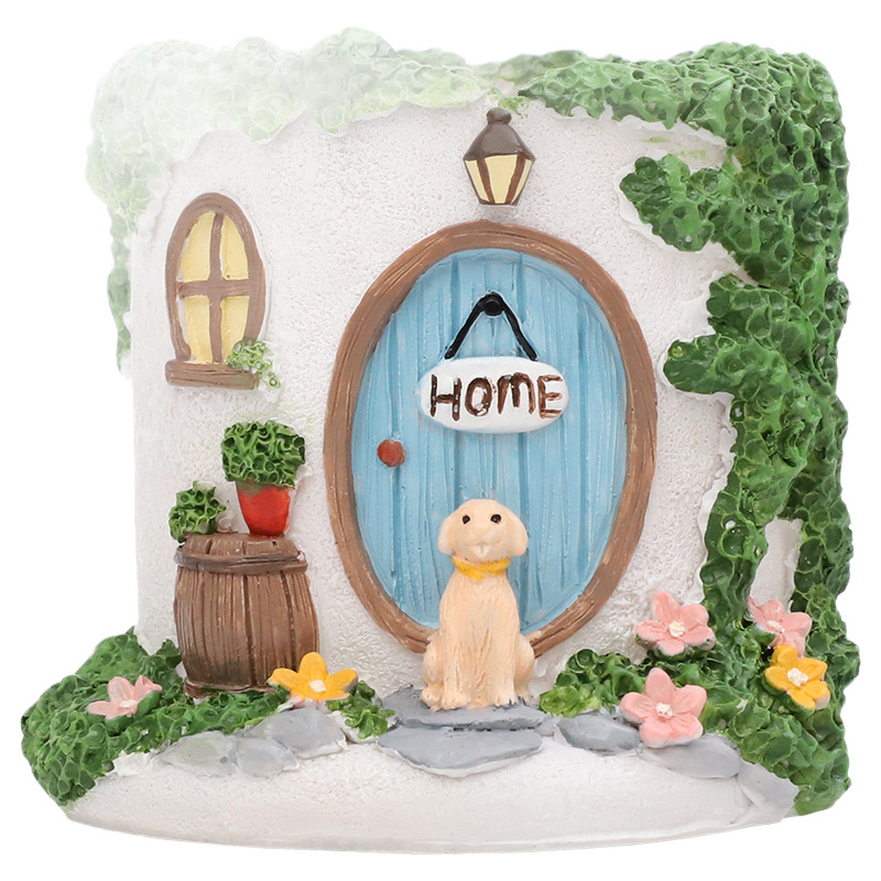 Gyantából készült kerti dekoráció: pasztorális stílusú virágtartó dísz szukkulensek számára, kültéri tájépítéshez Roogo/if