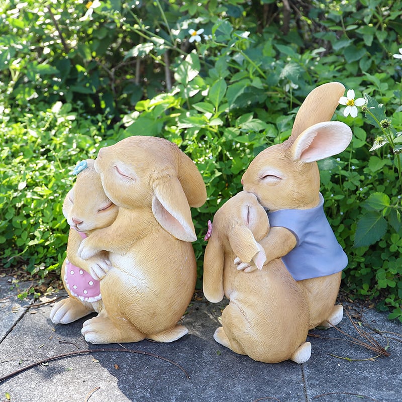Figura od smole za vrt: crtani par zeca i koala za vanjsku dekoraciju, krajolik ukras; Materijal: smola; Kategorija: skulpture od smole; Pakiranje: karton