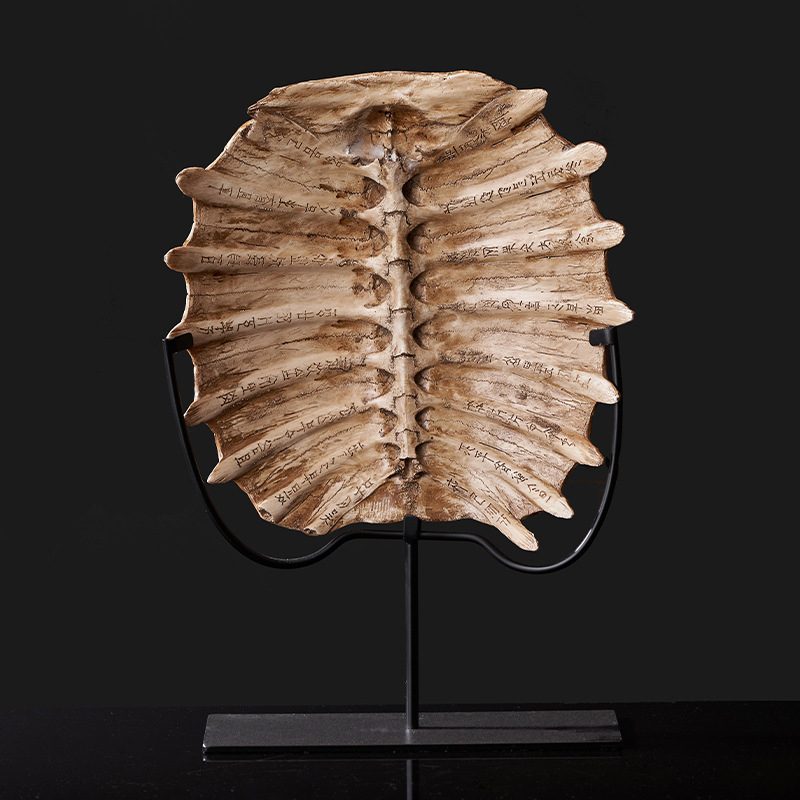Stolna dekoracija od smole — dizajn Fossil Oracle Turtle Shell, antikni stil, novi kineski stil