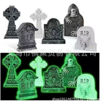 Halloween temető – mini tájkép műgyanta dekoráció a kerthez, karton csomagolás