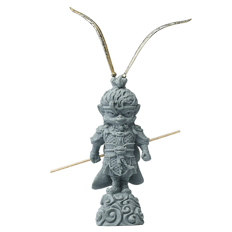 Kamen Wukonga dekorativna statua za stolni prostor – kineskog stila ukras za tea pet i mikro krajolik u akvariju