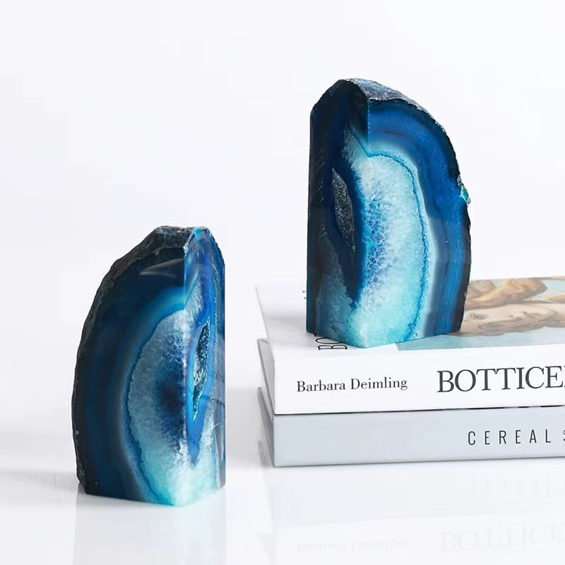 Agát kő asztali dísz – skandináv luxus stílus, természetes anyag, vágott kivitel