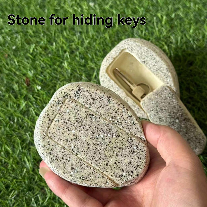 Kőhatású gyanta kulcstartó doboz az ajtóhoz – lopás elleni védelem, kültéri dísz