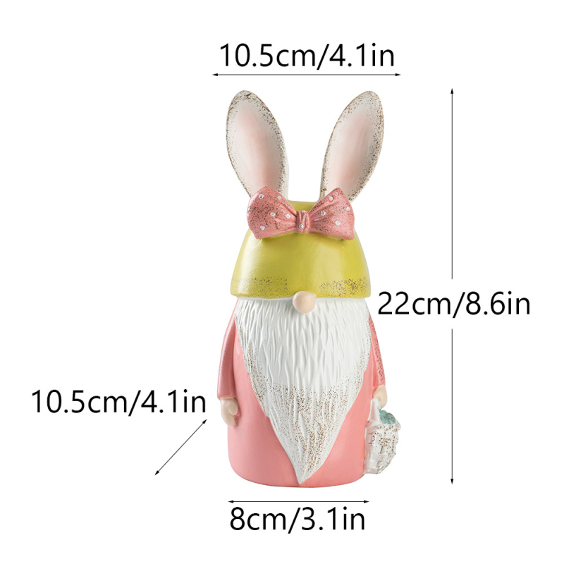 Resin ukras za Uskrs: goblin zec za dom i vanjski vrt — crtani stil, pastoralni stil, šifra Rdw067, Westward Journey Home Furnishing