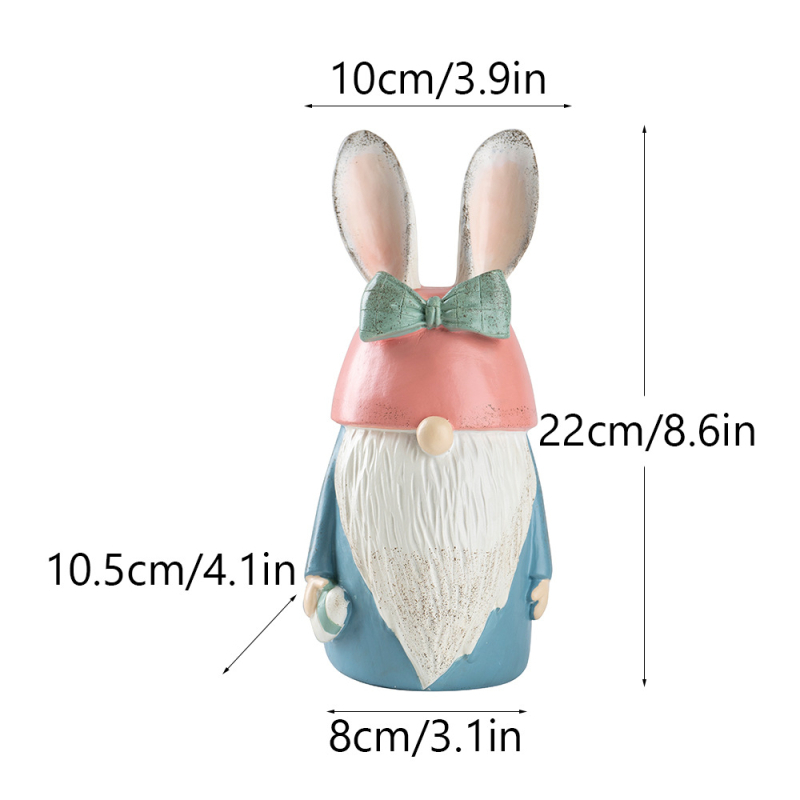 Resin ukras za Uskrs: goblin zec za dom i vanjski vrt — crtani stil, pastoralni stil, šifra Rdw067, Westward Journey Home Furnishing