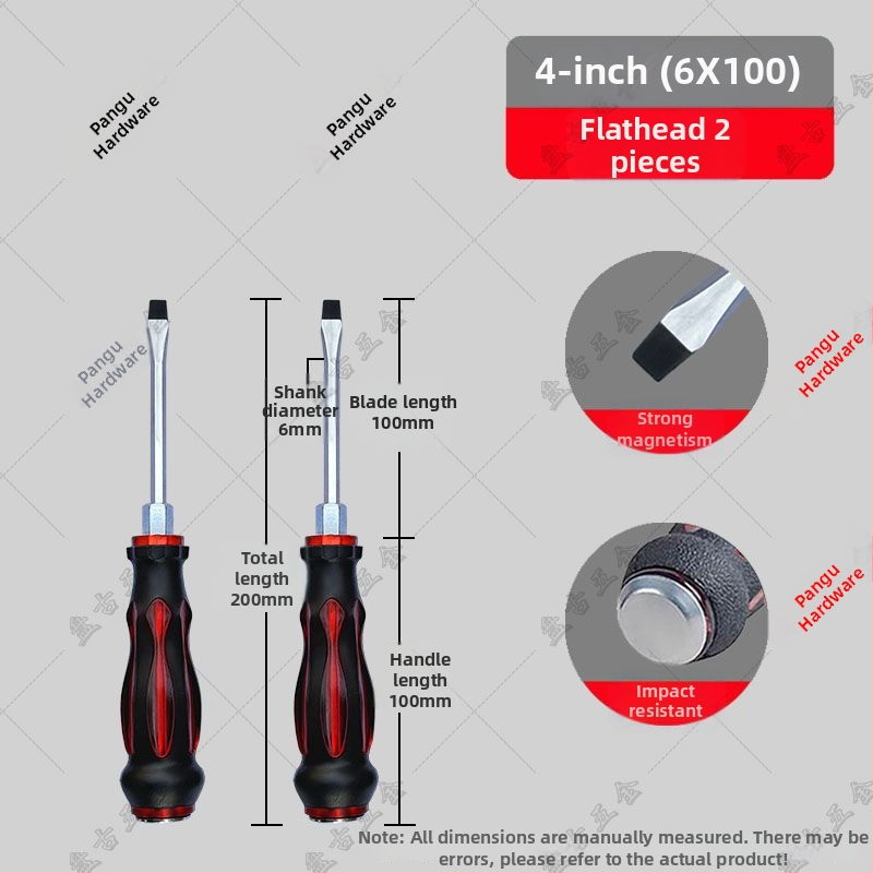 Impactovo odolný skrutkovač set s krížovou a plochou špičkou pre priemyselné použitie — plastové telo; rukoväť z chróm-vanádiovej zliatiny; typ hlavice: kríž