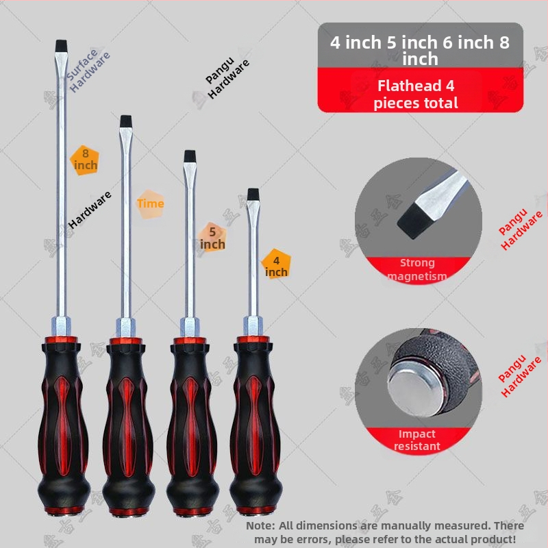 Impactovo odolný skrutkovač set s krížovou a plochou špičkou pre priemyselné použitie — plastové telo; rukoväť z chróm-vanádiovej zliatiny; typ hlavice: kríž