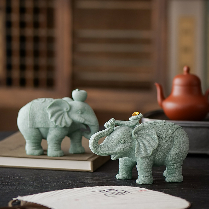 Kínai stílusú mesterséges kő elefánt pár lakásdekorációhoz