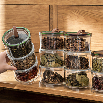 Élelmiszer-biztonságos műanyag fűszertároló doboz, nyolcszögletű, tömítő fedéllel, egymásra rakható