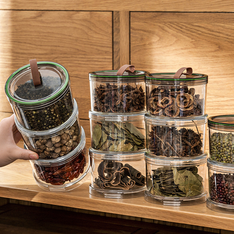 Élelmiszer-biztonságos műanyag fűszertároló doboz, nyolcszögletű, tömítő fedéllel, egymásra rakható