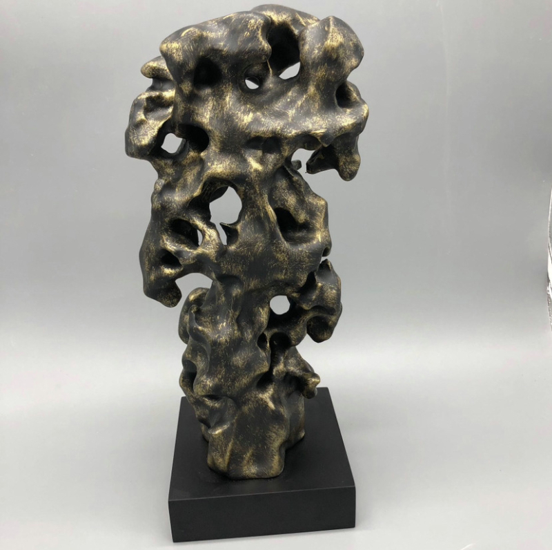 Figura od smole za ured, modernog minimalističkog stila, Taihu stone element, u drvenoj kutiji