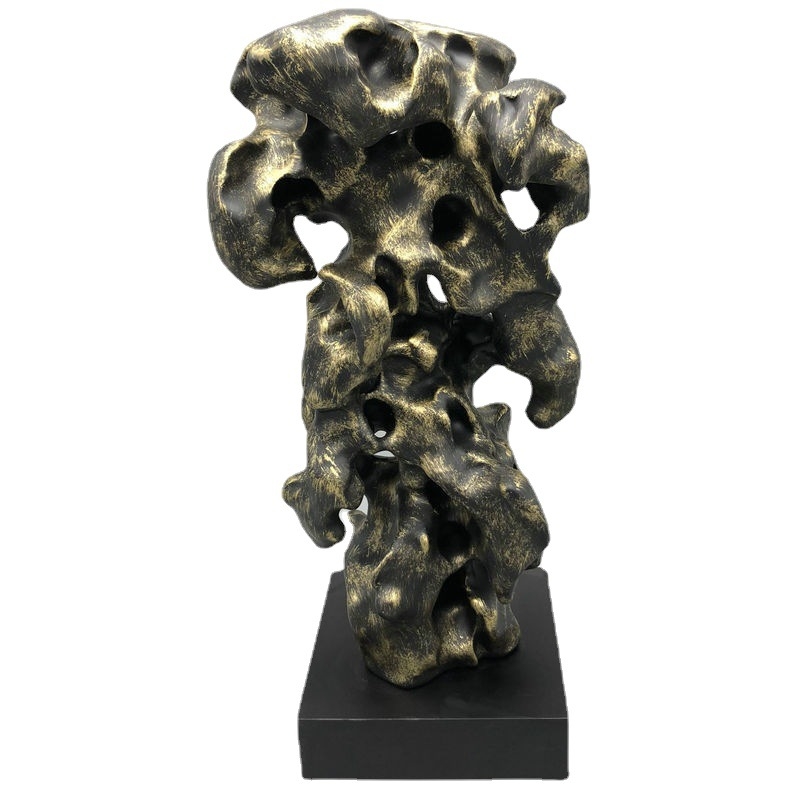 Figura od smole za ured, modernog minimalističkog stila, Taihu stone element, u drvenoj kutiji