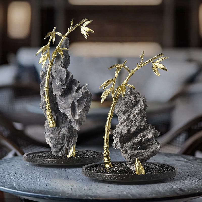 Runxin sintetička smola Taihu Stone Rockery Ornament – kineski stil resin umjetnost za dnevni boravak