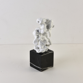 Geometriai szobor szintetikus gyantából – modern minimalista stílusú Taihu kő díszdarab otthonhoz és irodához