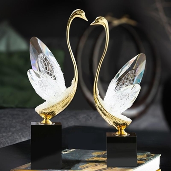 Kristályhattyú figurka, kínai stílusú kézműves dekoráció, kézzel készült, születésnapi ajándék, újév