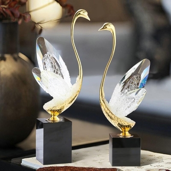 Kristályhattyú figurka, kínai stílusú kézműves dekoráció, kézzel készült, születésnapi ajándék, újév