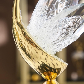 Kristályhattyú figurka, kínai stílusú kézműves dekoráció, kézzel készült, születésnapi ajándék, újév