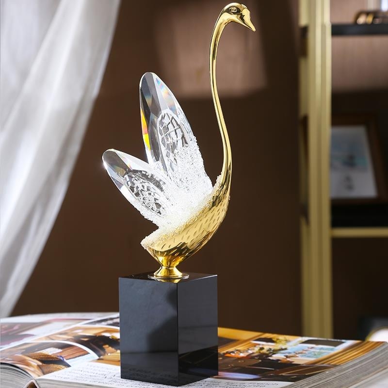 Kristályhattyú figurka, kínai stílusú kézműves dekoráció, kézzel készült, születésnapi ajándék, újév