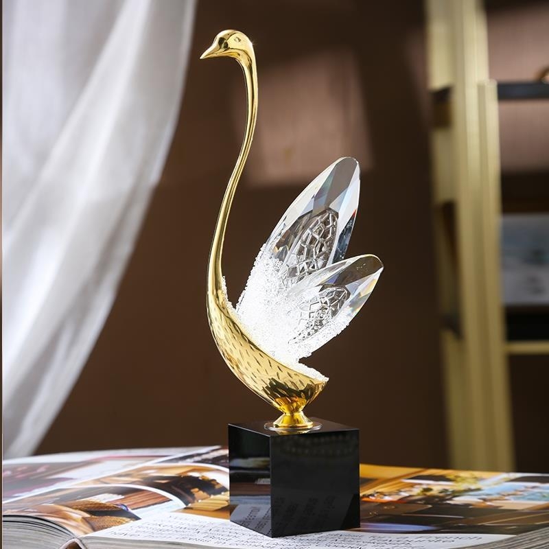 Kristályhattyú figurka, kínai stílusú kézműves dekoráció, kézzel készült, születésnapi ajándék, újév