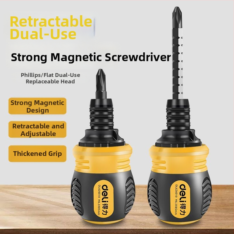 Deli skrutkovačový set z karbónovej ocele s plastovou rukoväťou, bez izolácie, bez magnetizmu, plochá hlava