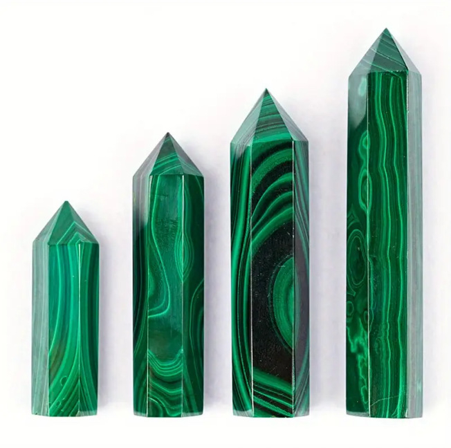 Asztali dísz kristályos oszlop — szintetikus kristály, hatszögletű oszlop éles csúccsal, asztali dekoráció, PP zacskó csomagolás