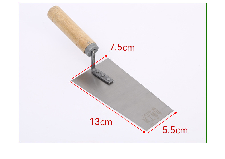 Zidarski alat: lopata za pločice, špatula, nož za malter, nož za gletanje; ugljično čelični materijal; marka Nine Guilders; model Spoon; dekorativni radovi.