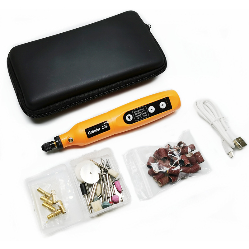 Bežični mini bušilica za DIY graviranje i poliranje, USB punjenje, 5 brzina, Li-ion baterija 3.7V, 58-dijelni set dodataka, kabel dužine 0.5 m, težina 0.3 kg
