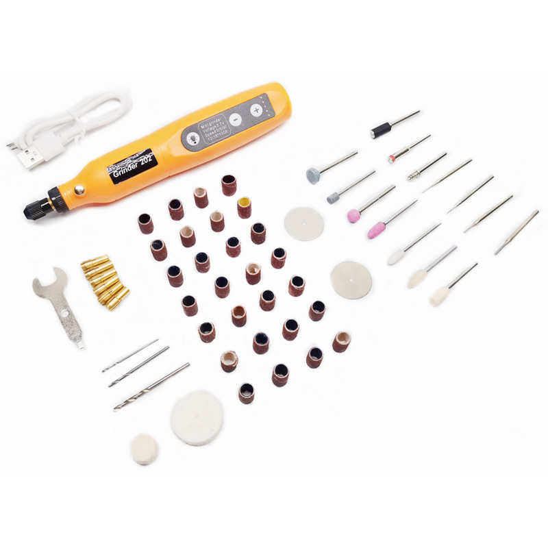 Bežični mini bušilica za DIY graviranje i poliranje, USB punjenje, 5 brzina, Li-ion baterija 3.7V, 58-dijelni set dodataka, kabel dužine 0.5 m, težina 0.3 kg