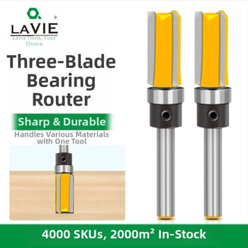 Csapágyas egyenes kés – háromélű vágó a hornyoláshoz, profilozáshoz és élprofilozáshoz; maró fafeldolgozó CNC gravíró gépekhez (fa, MDF, laminált lemez)