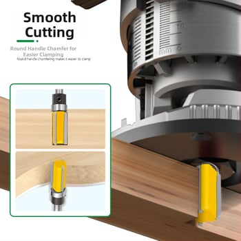 Csapágyas egyenes kés – háromélű vágó a hornyoláshoz, profilozáshoz és élprofilozáshoz; maró fafeldolgozó CNC gravíró gépekhez (fa, MDF, laminált lemez)