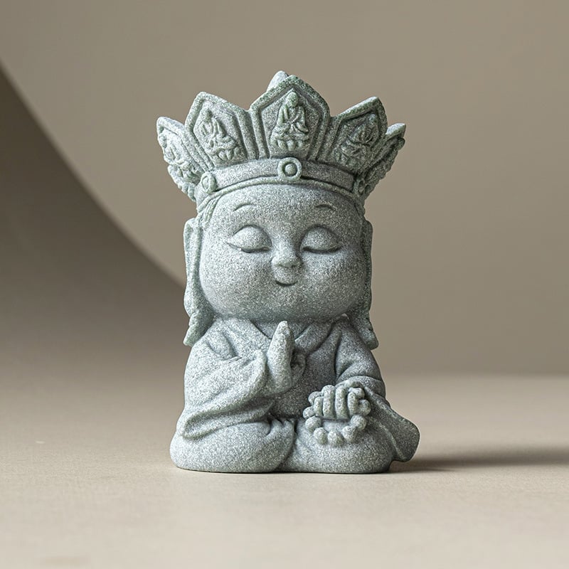 Kineskog stila zeleni pijesčani tea pet, tiho Buddha, vrhunska Zen dekorativna stvar za stolni prostor dnevnog boravka