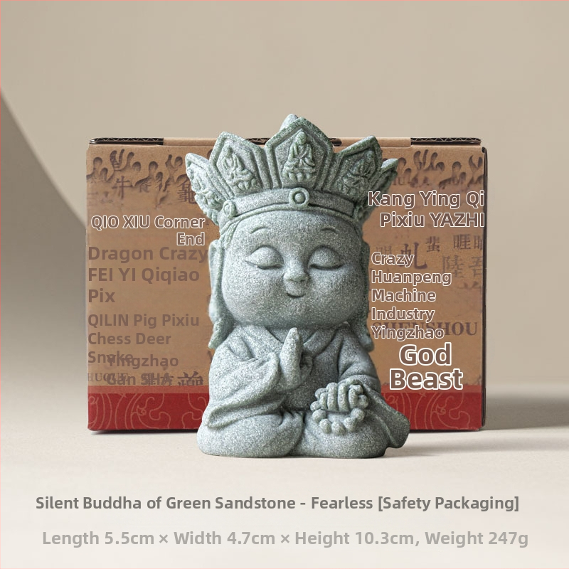 Kineskog stila zeleni pijesčani tea pet, tiho Buddha, vrhunska Zen dekorativna stvar za stolni prostor dnevnog boravka