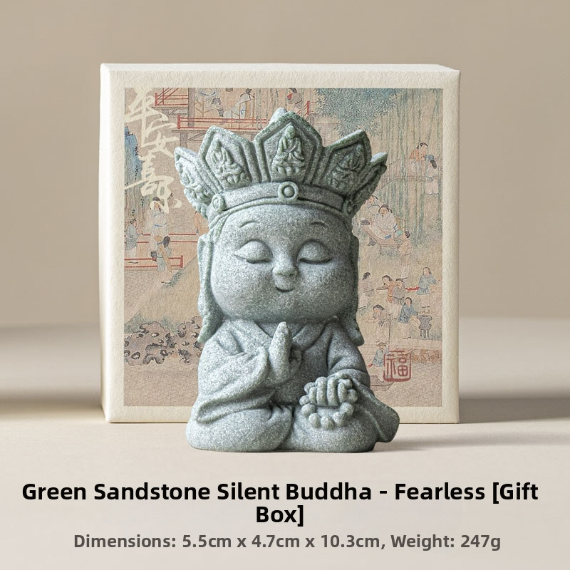 Kineskog stila zeleni pijesčani tea pet, tiho Buddha, vrhunska Zen dekorativna stvar za stolni prostor dnevnog boravka