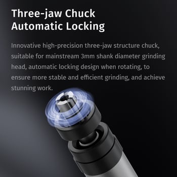 UFTOOLS Многофункционална електрическа мини ръчна шлайфмашина за нефрит и дърворезба – акумулаторна литиева батерия, 376 г